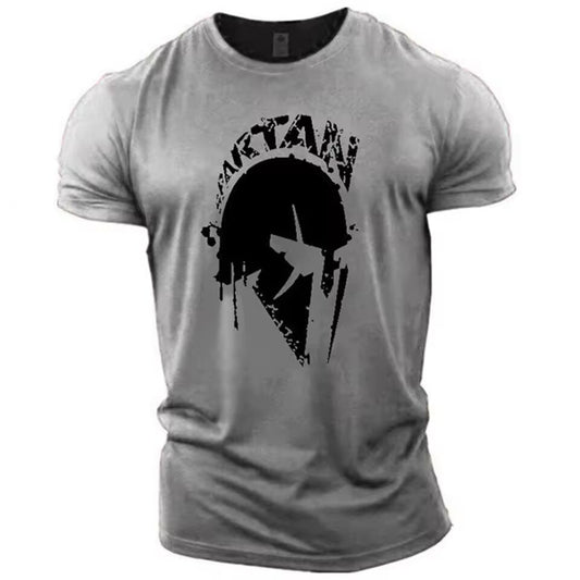 Vintage Men's T Shirt Spartan Print 3D T-Shirts Summer Short Sleeve Tops Personality Streetwear Oversized Tee Shirt Men Clothes